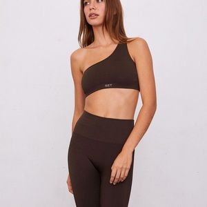 set active sculptflex espresso leggings and bra set